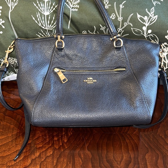Coach Navy Leather Crossbody Bag with Gold Accents - Picture 6 of 6